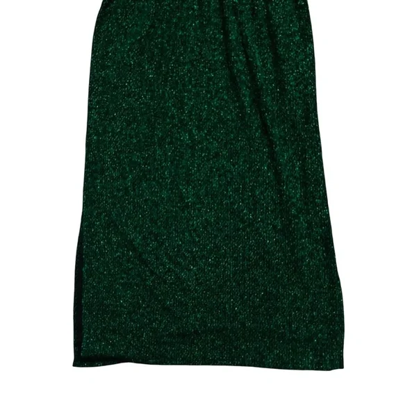 Y.A.S. NWT Green Glitter Long Sleeve Ruched Front Midi Dress XXL - Picture 11 of 16